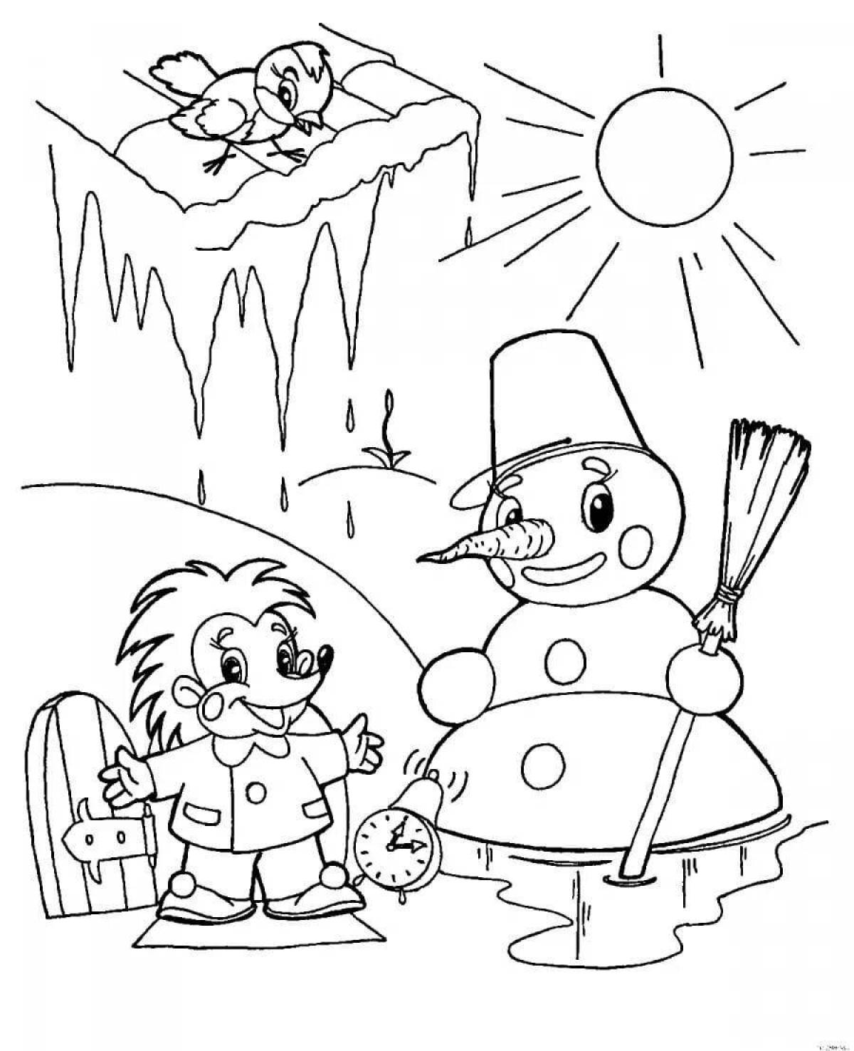 Color-explosive early spring coloring page