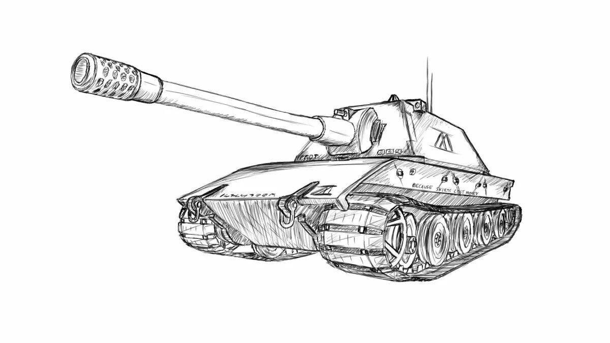 Colorful e100 tank coloring page