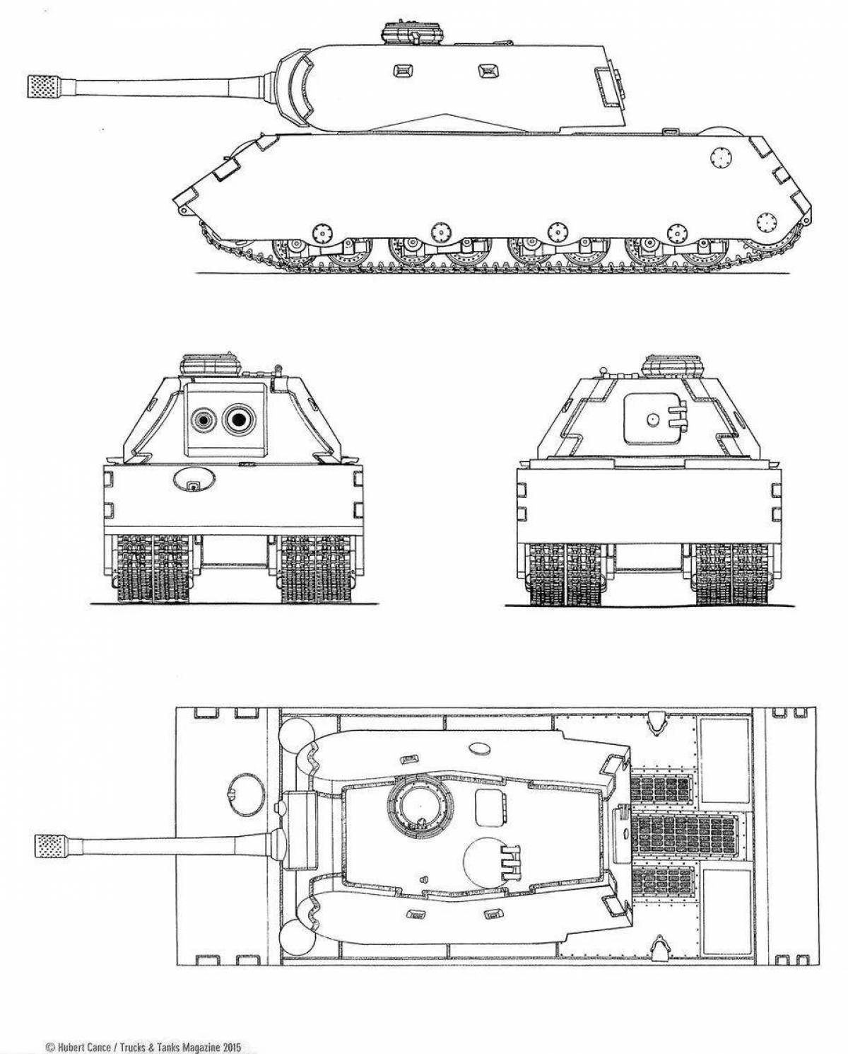 Увлекательная раскраска танка e100