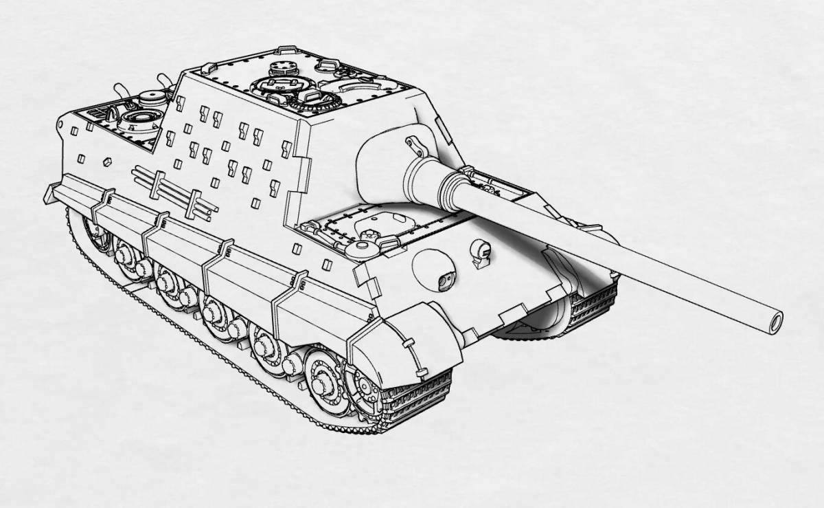 Attractive e100 tank coloring page