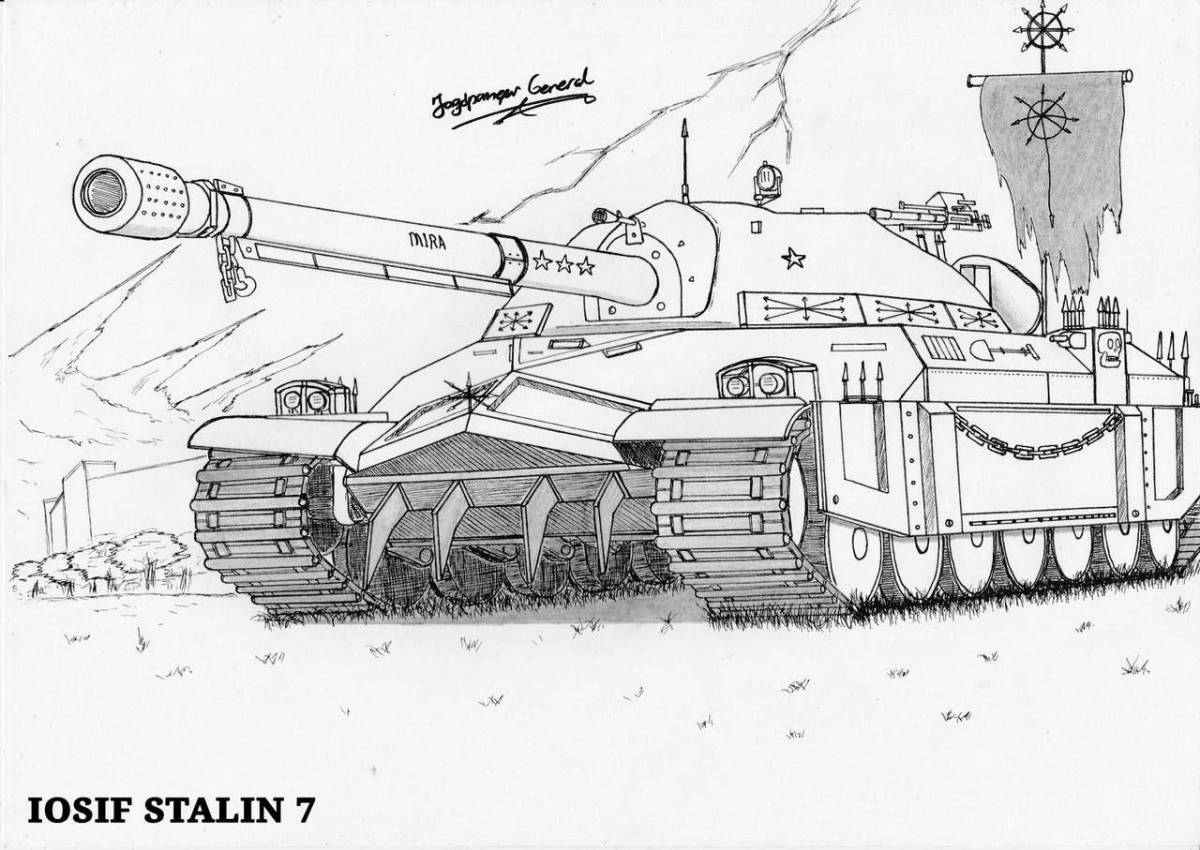 Fabulous tank e100 coloring page