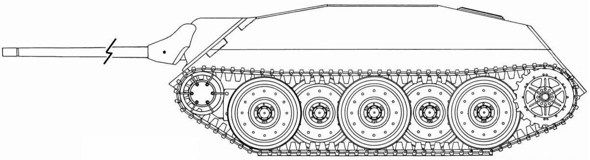 Раскраска великолепный танк e100