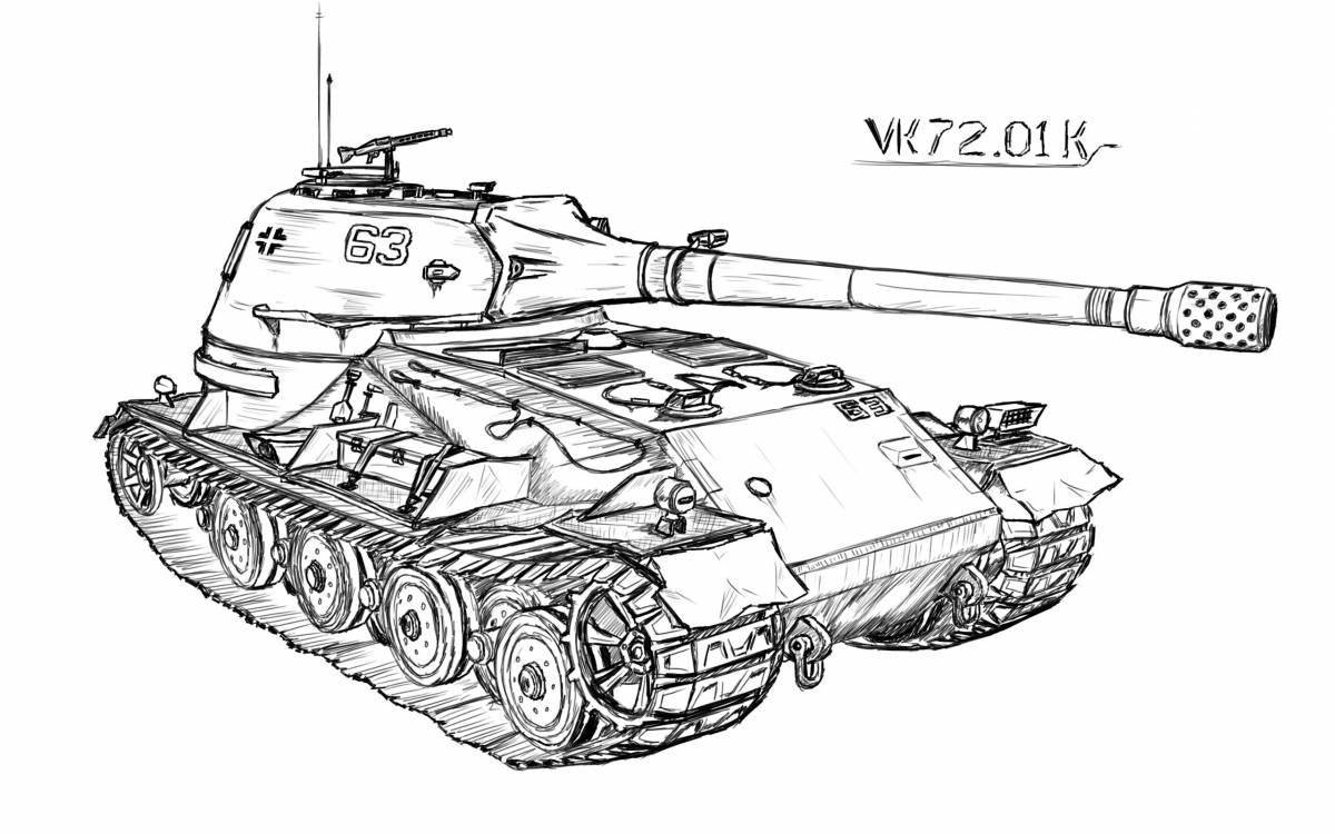 Раскраска светящийся танк e100