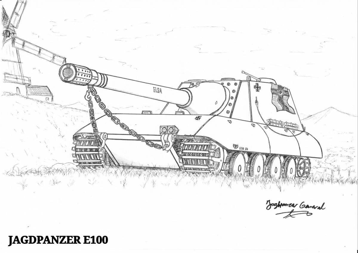 Раскраска глянцевый танк e100