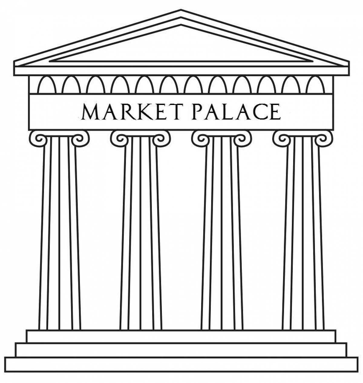 Deluxe coloring ancient Greek temple