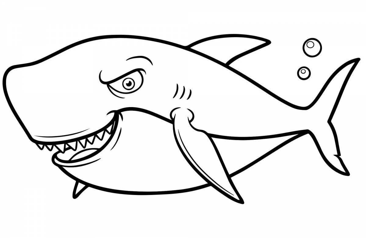 Colorful shark coloring page