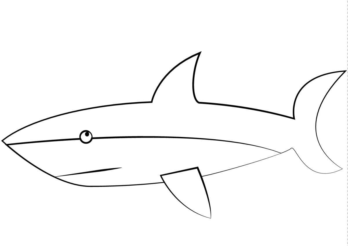 Happy shark coloring page