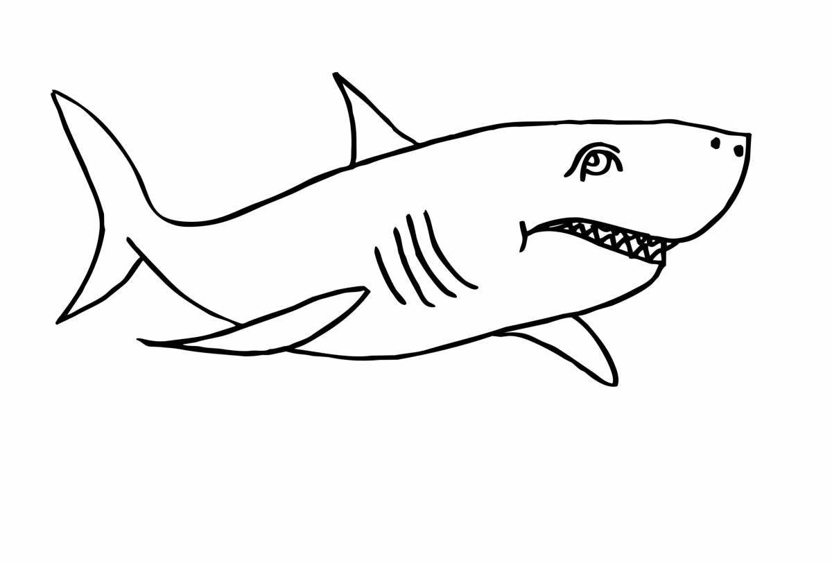 Animated shark coloring page