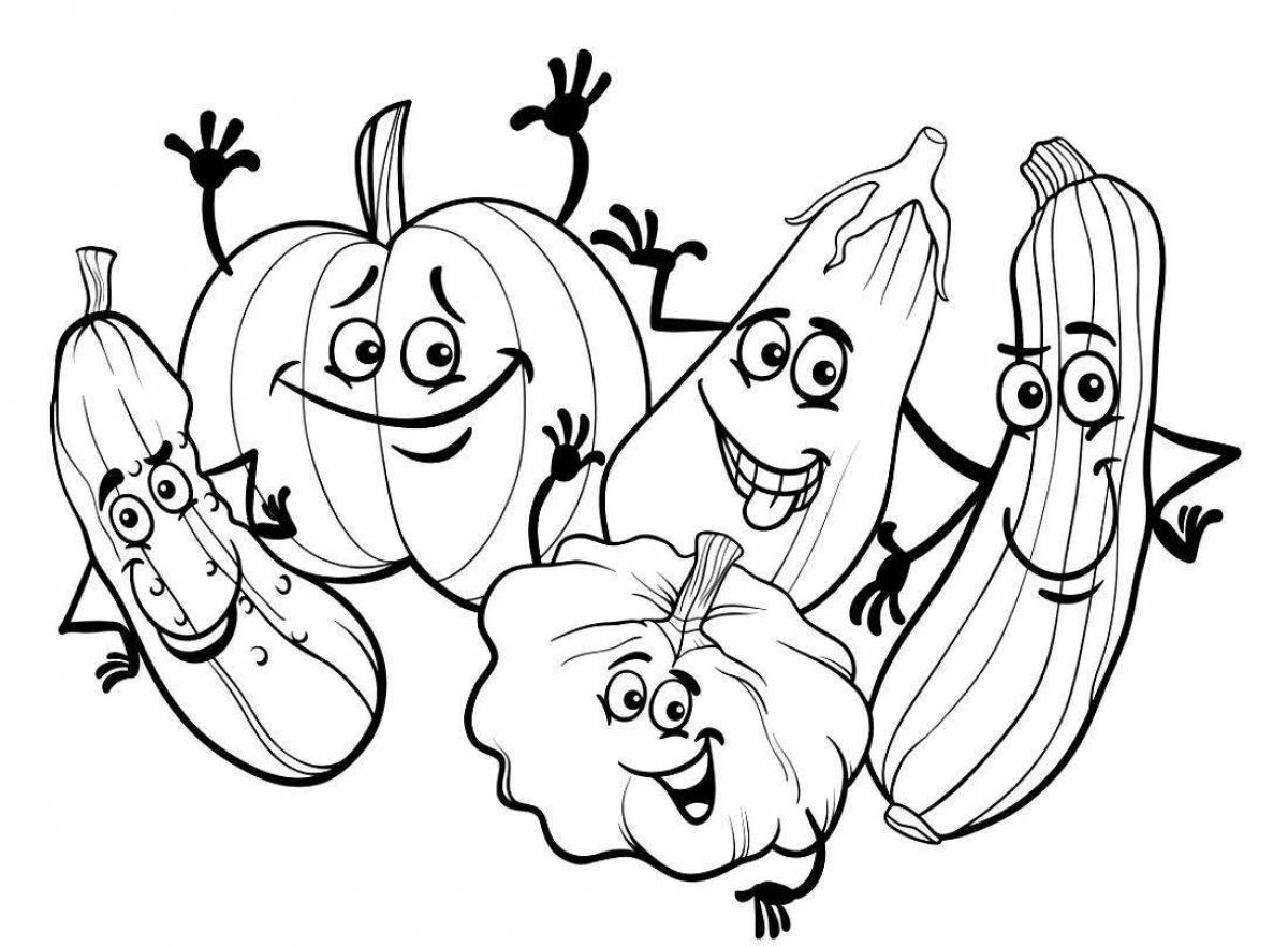 Fun coloring page fruit funny