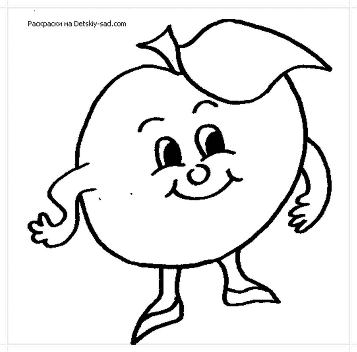 Radiant coloring page fruit funny