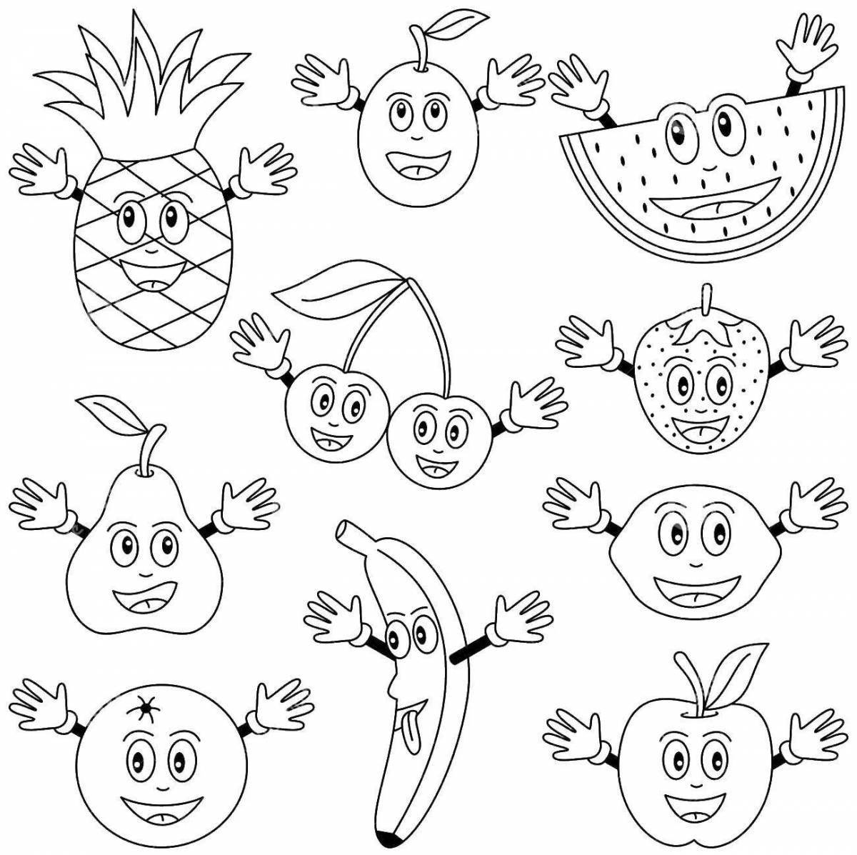 Fun coloring fruit funny