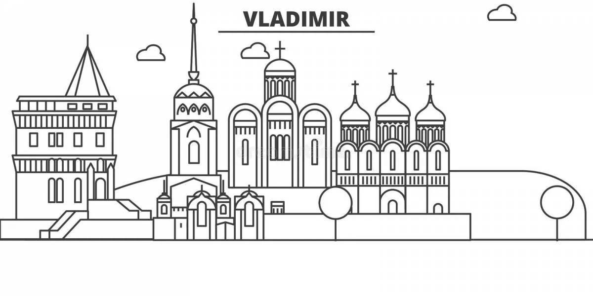 Coloring book beckoning city vladimir