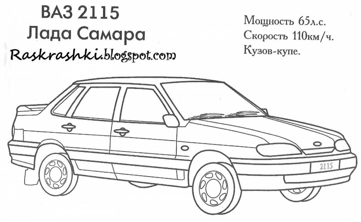 Charming car coloring page