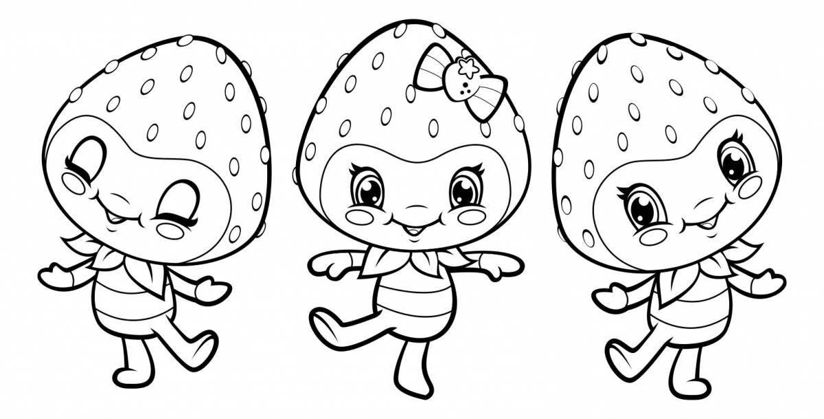 Раскраска Раскраска радостные ягодки для девочек