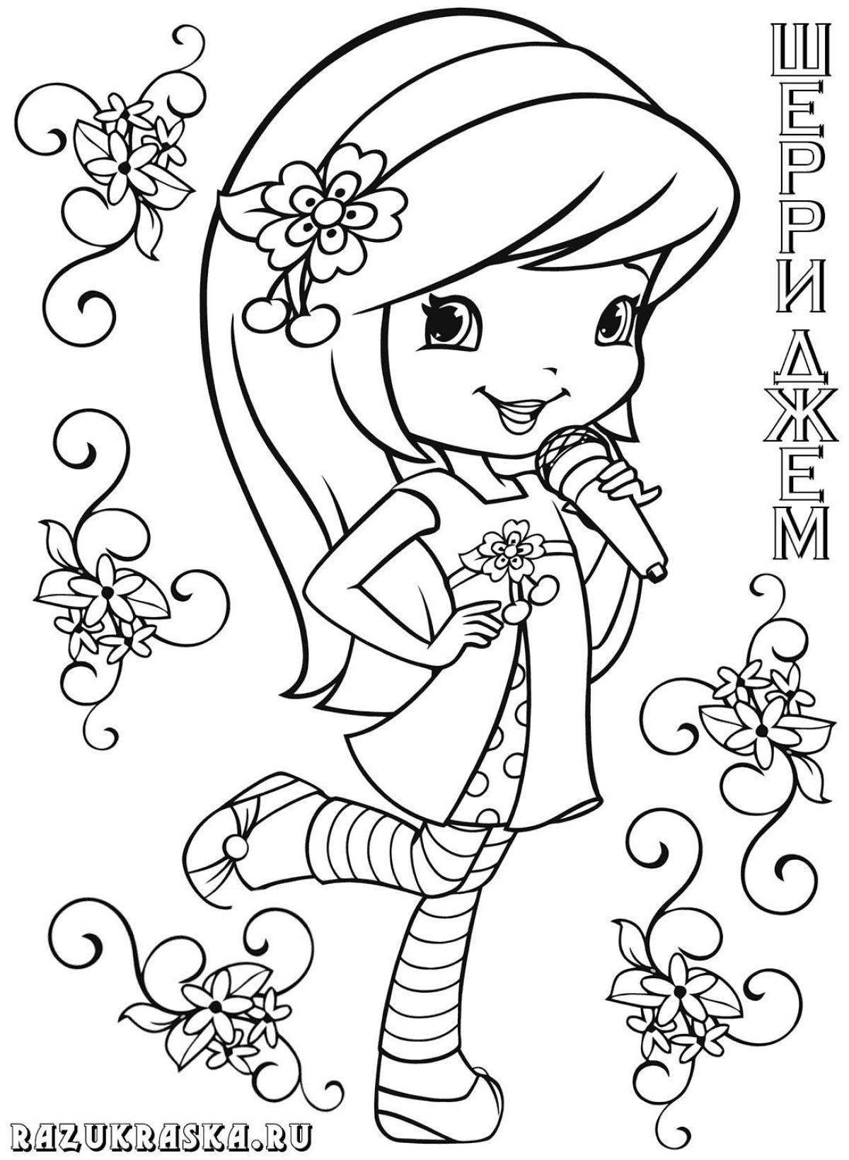 Sunny berries coloring page for girls