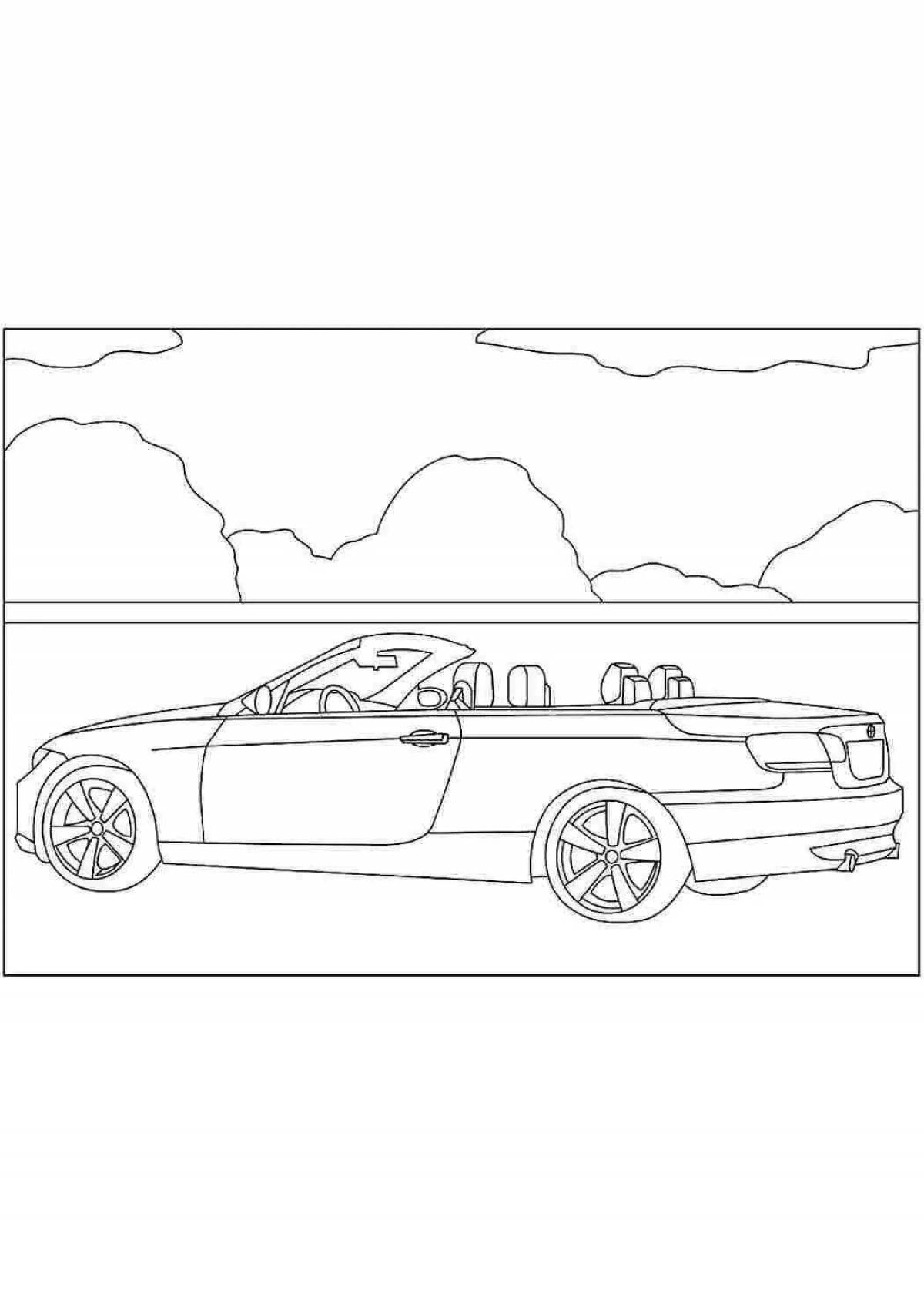 Coloring page cheerful cabriolet