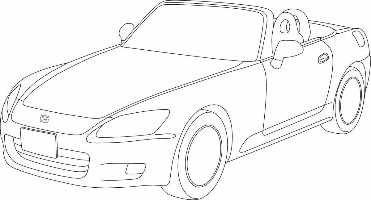 Coloring page charming cabriolet