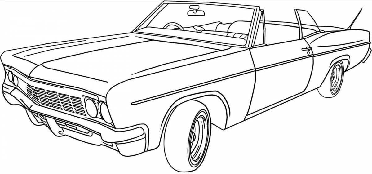 Coloring page fashionable cabriolet