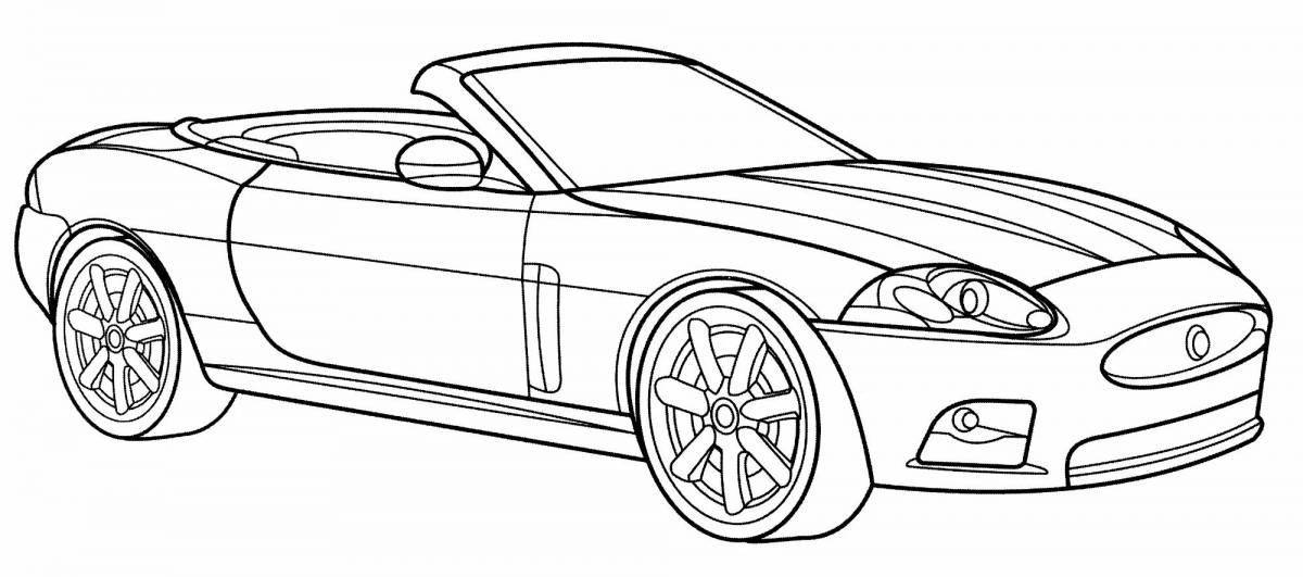 Coloring page modern cabriolet