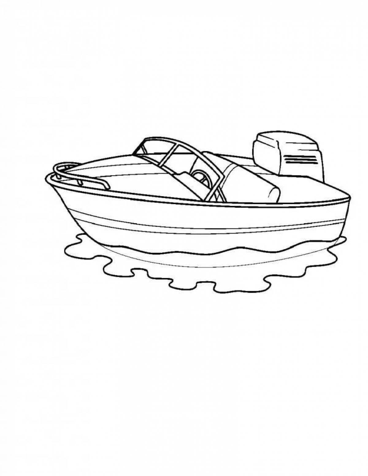 Coloring page gorgeous motorboat