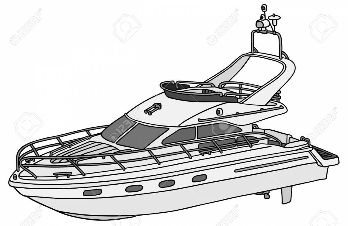 Coloring page shiny motorboat
