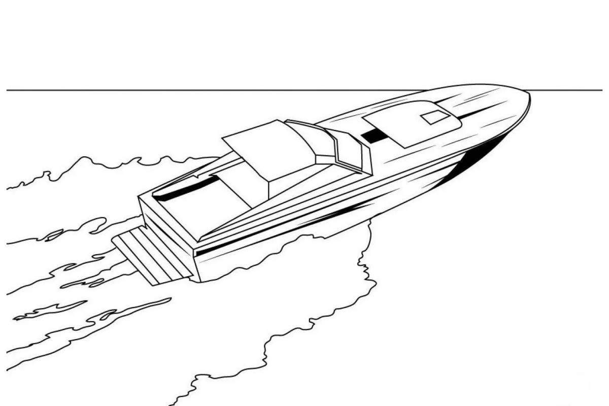 Coloring page dazzling motorboat