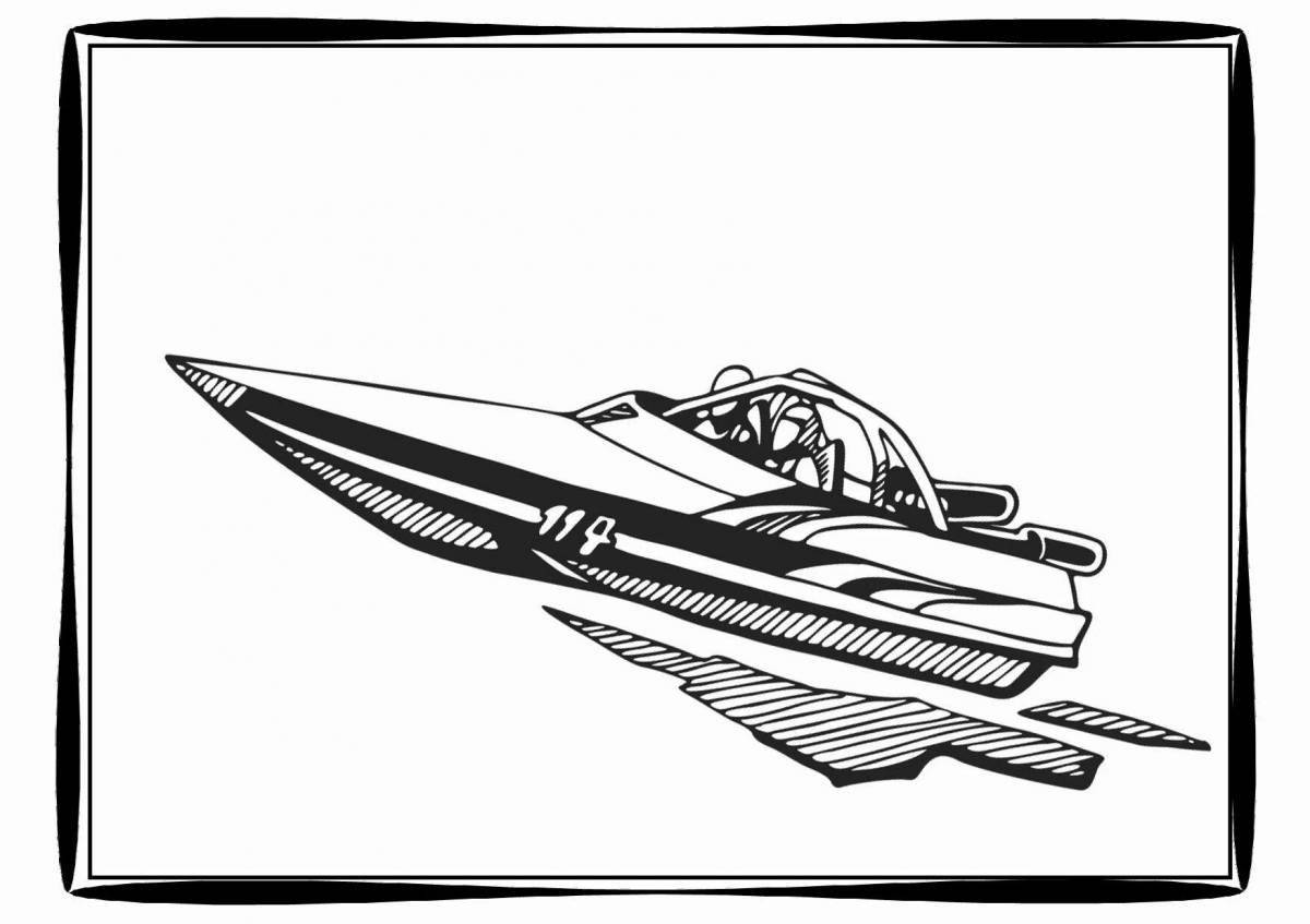 Cute motorboat coloring page