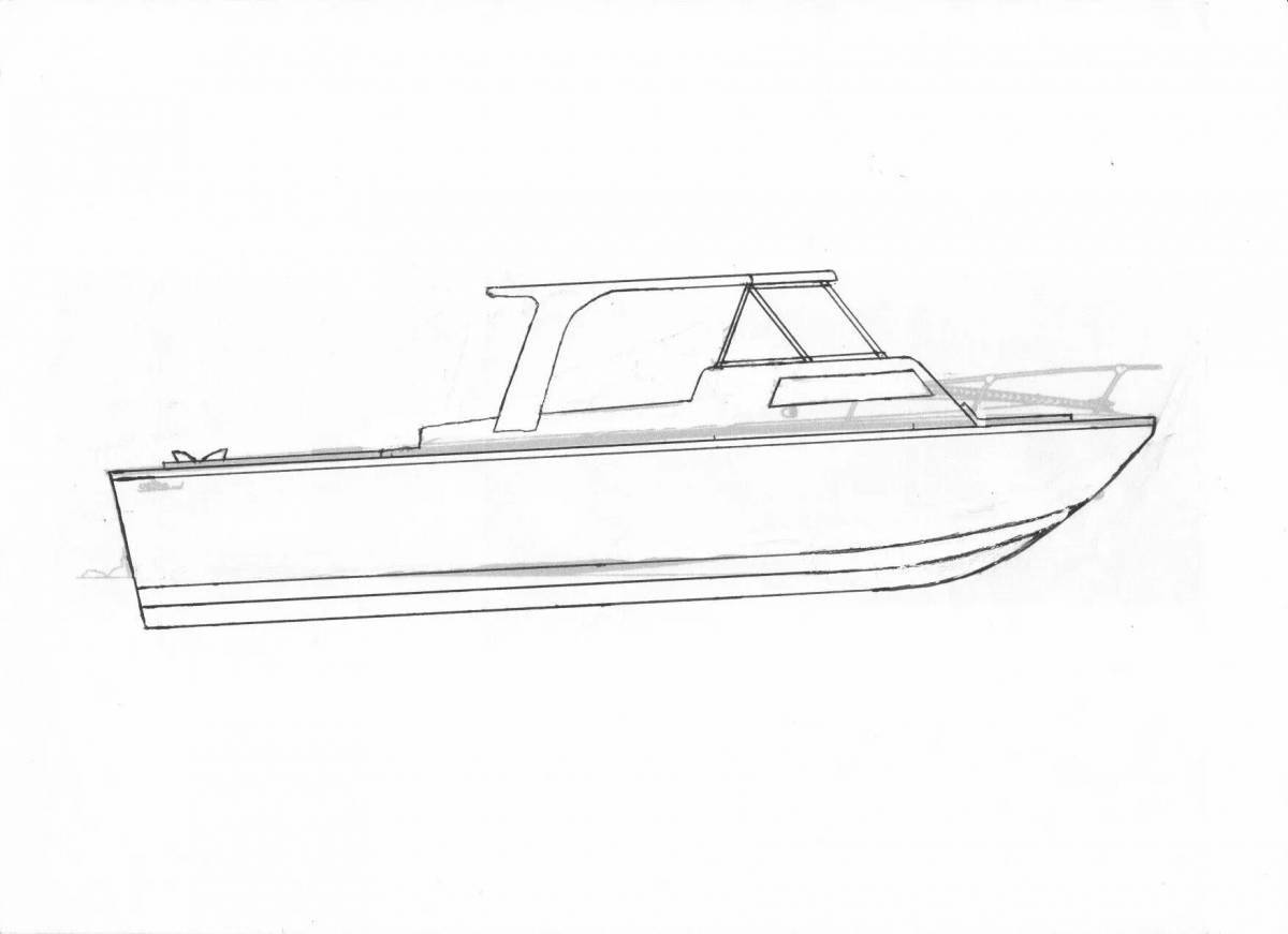 Playful motorboat coloring page