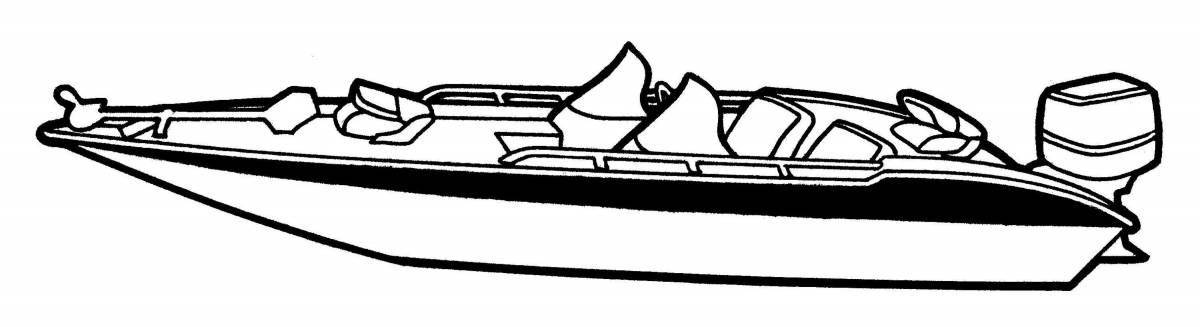 Coloring page fascinating motorboat