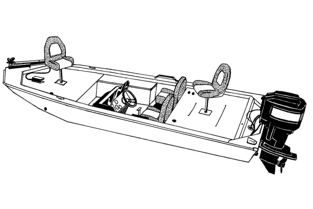 Inviting coloring page motorboat