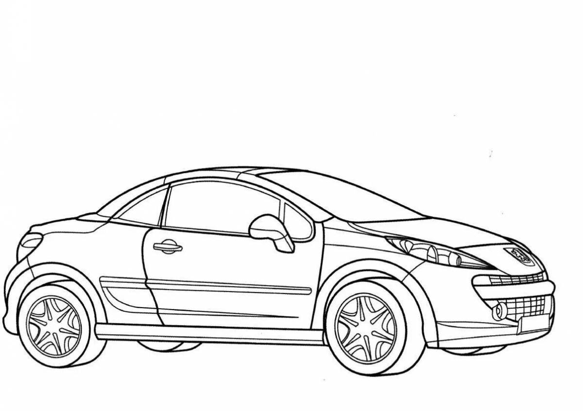 Coloring page amazing peugeot car