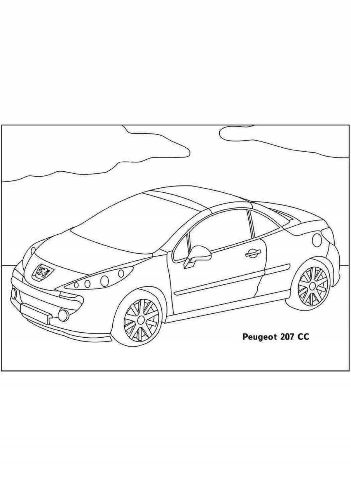 Attractive coloring of peugeot cars