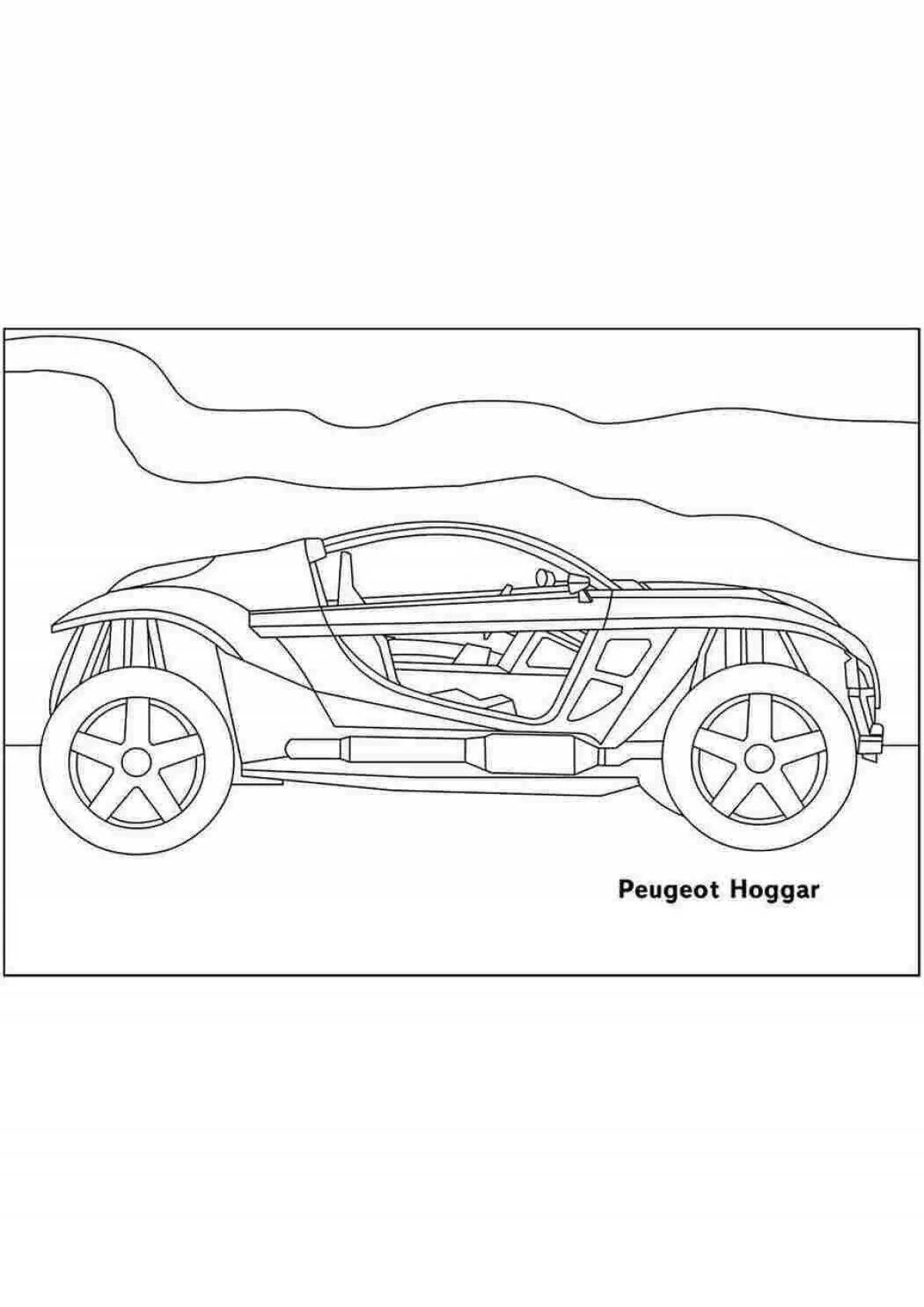 Coloring page impressive peugeot car