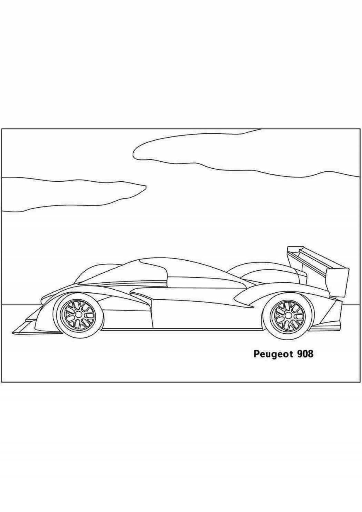 Coloring page fascinating peugeot car