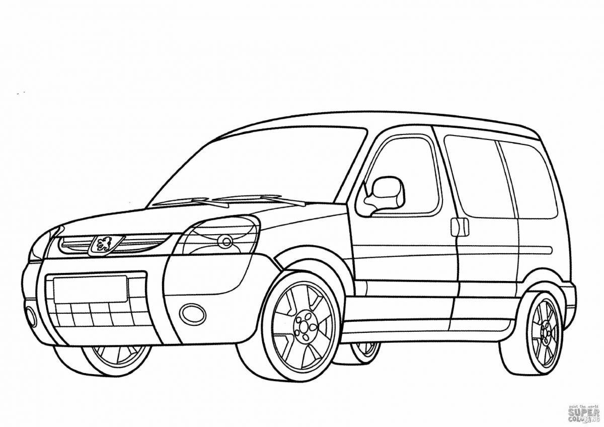 Colouring page delightful peugeot car