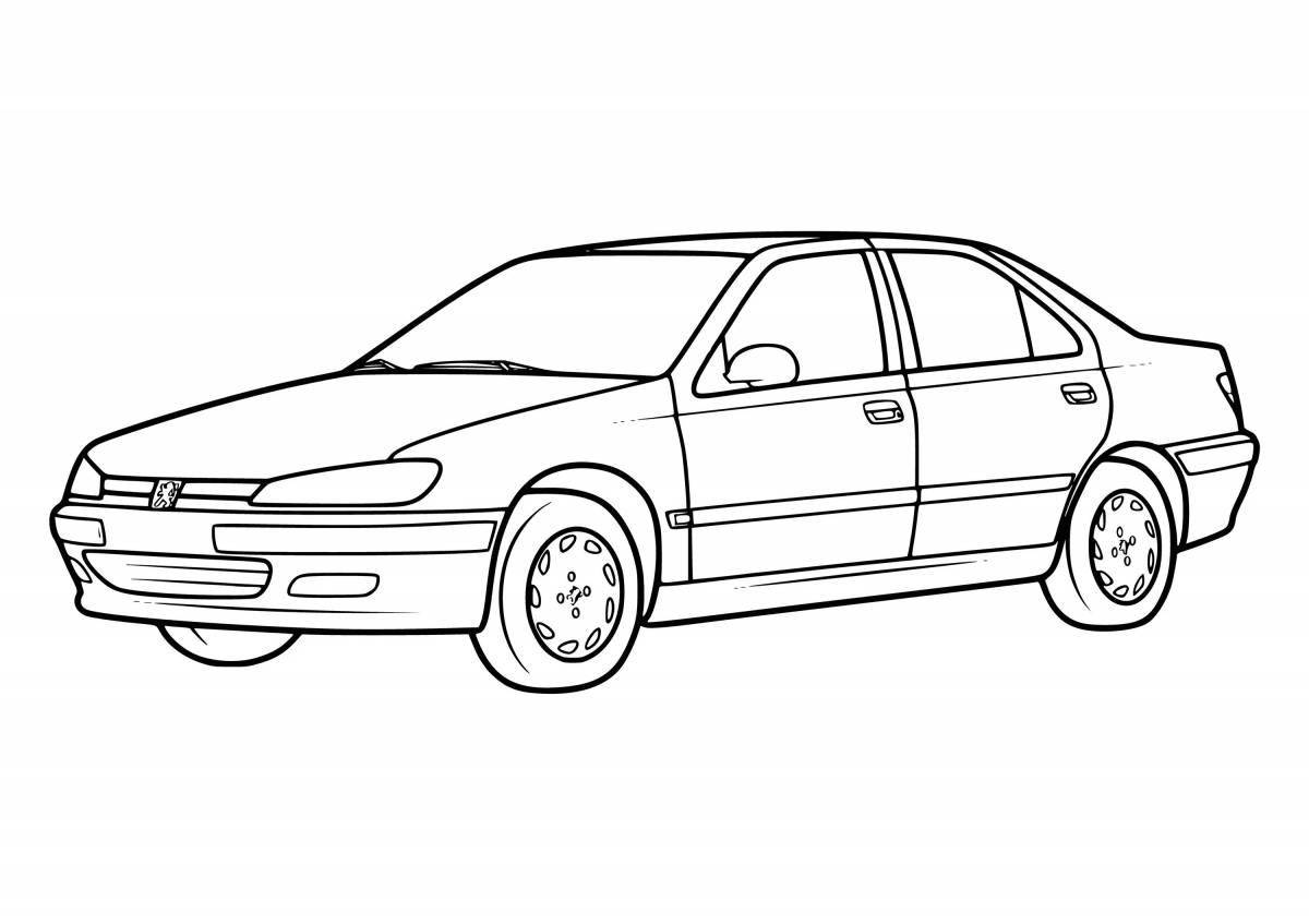 Coloring page attractive peugeot car