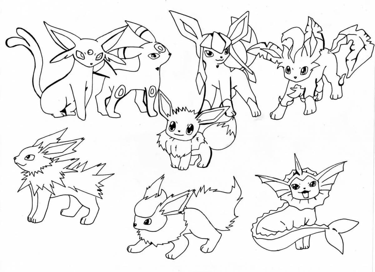 Happy pokemon coloring pages