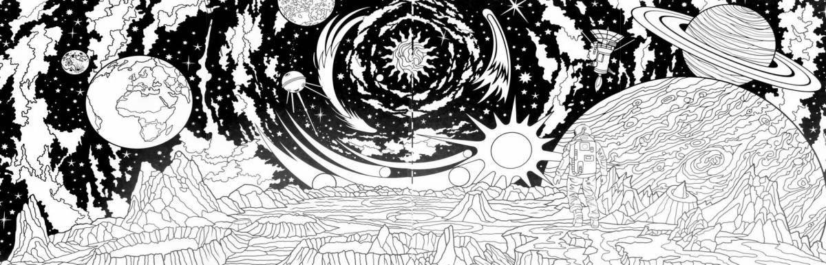 Majestic space complex coloring page