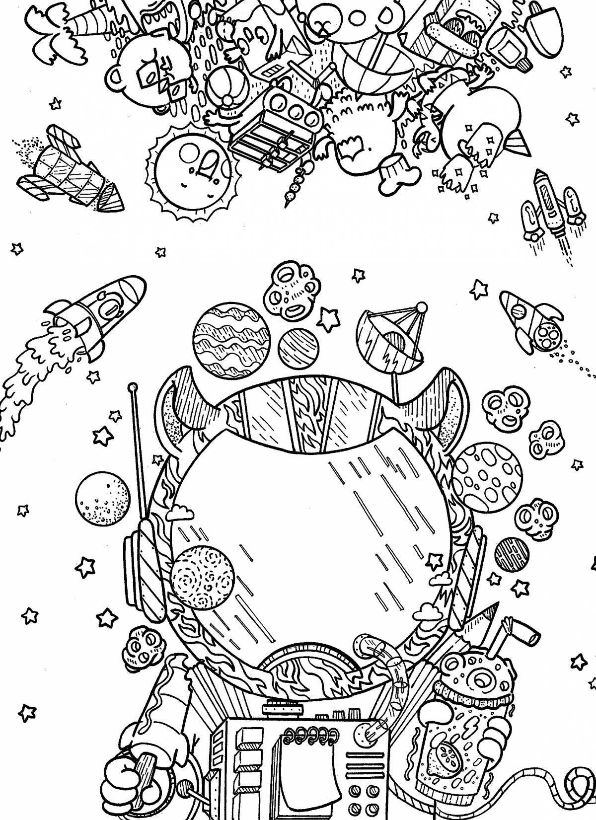 Coloring page magnificent space complex