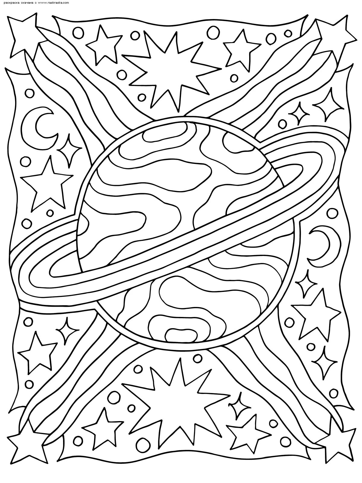Coloring book beautiful space complex