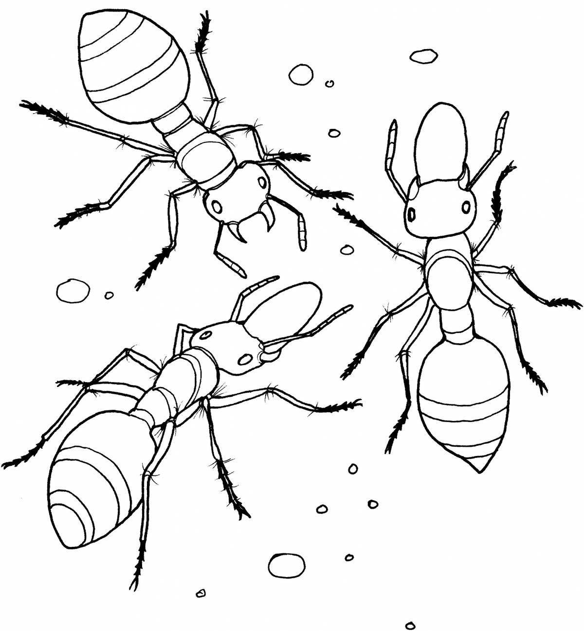 Bright drawing of an ant