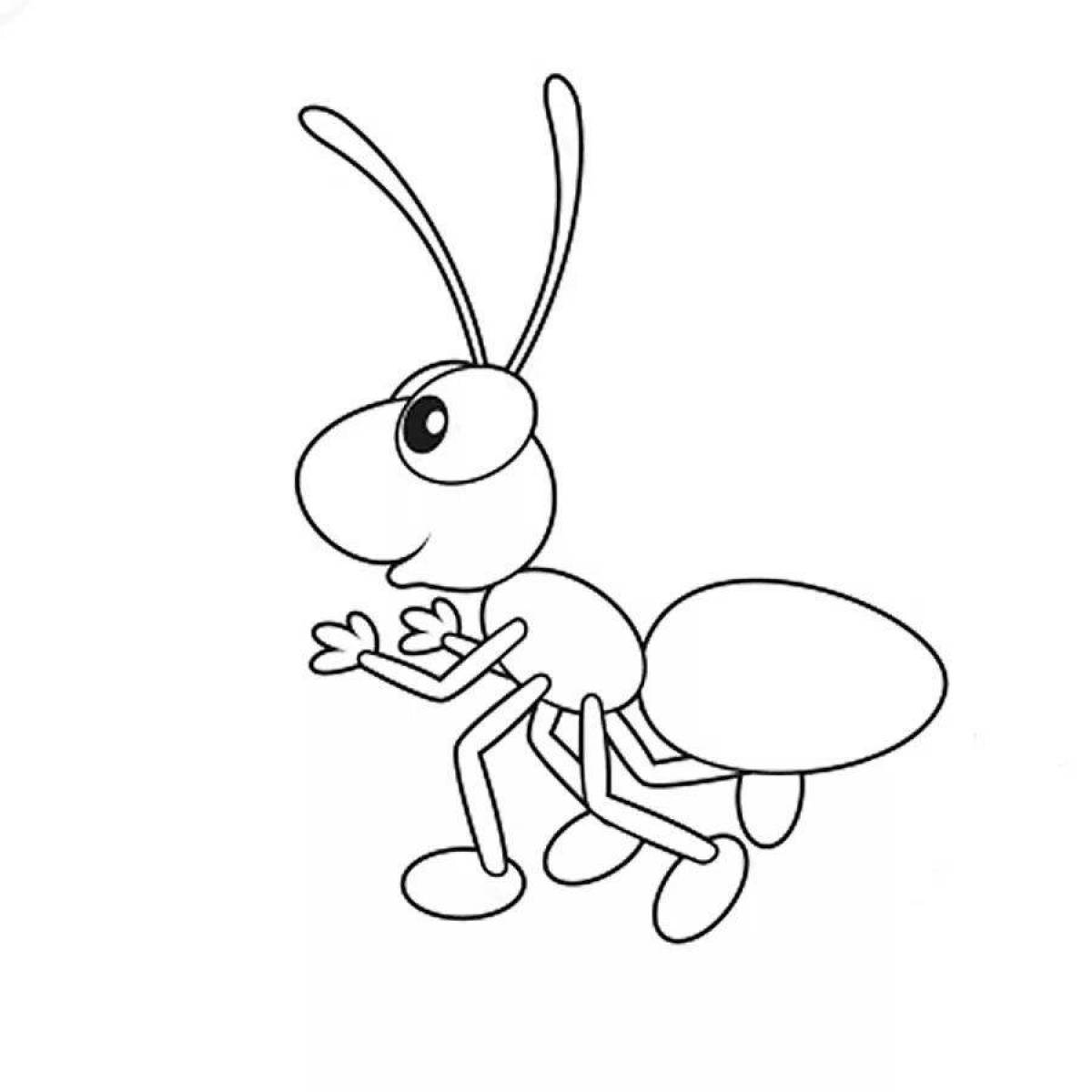 Detailed ant coloring page