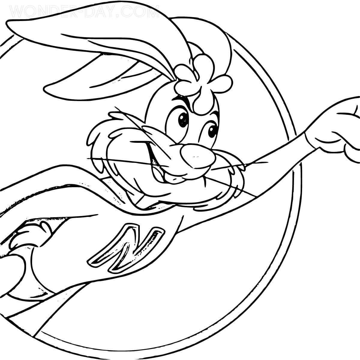 Coloring book glowing roger bunny