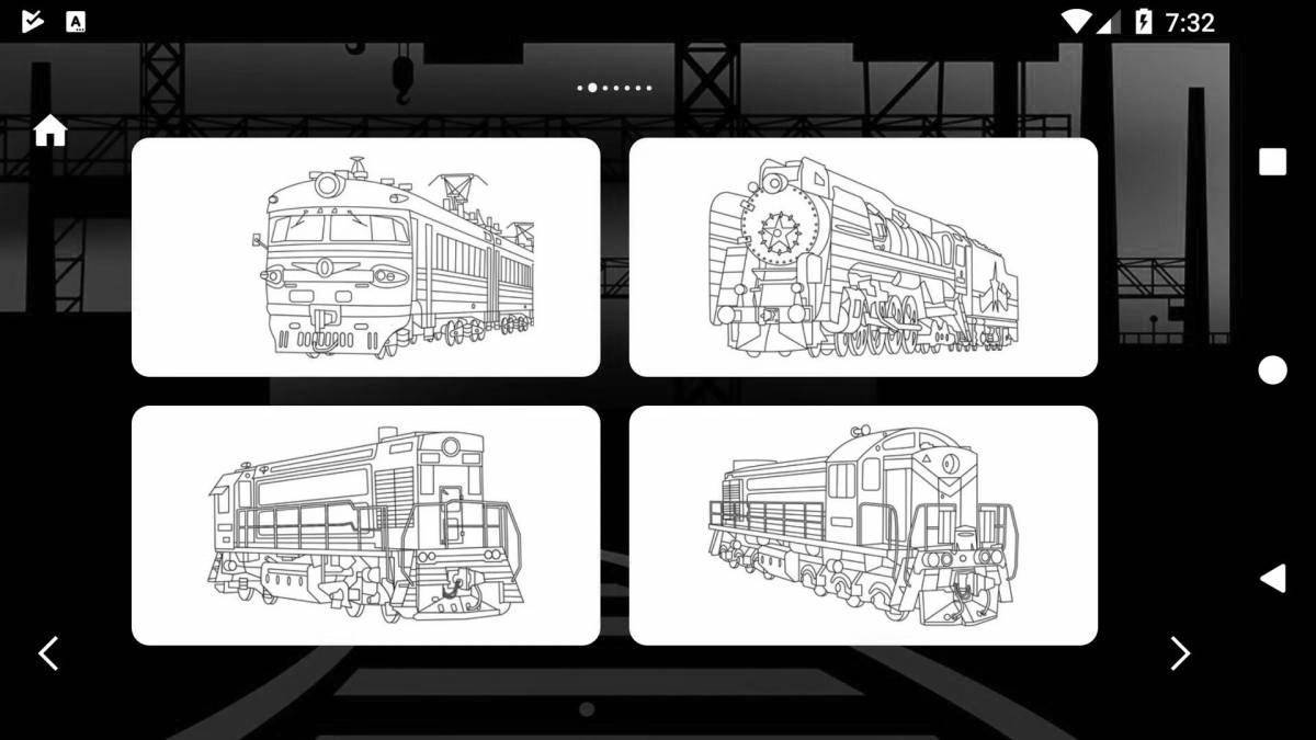 Coloring funny russian trains