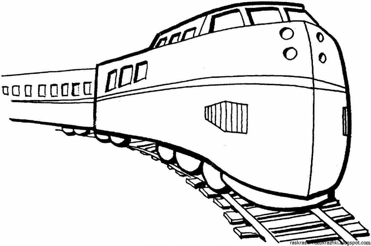 Adorable Russian trains coloring page