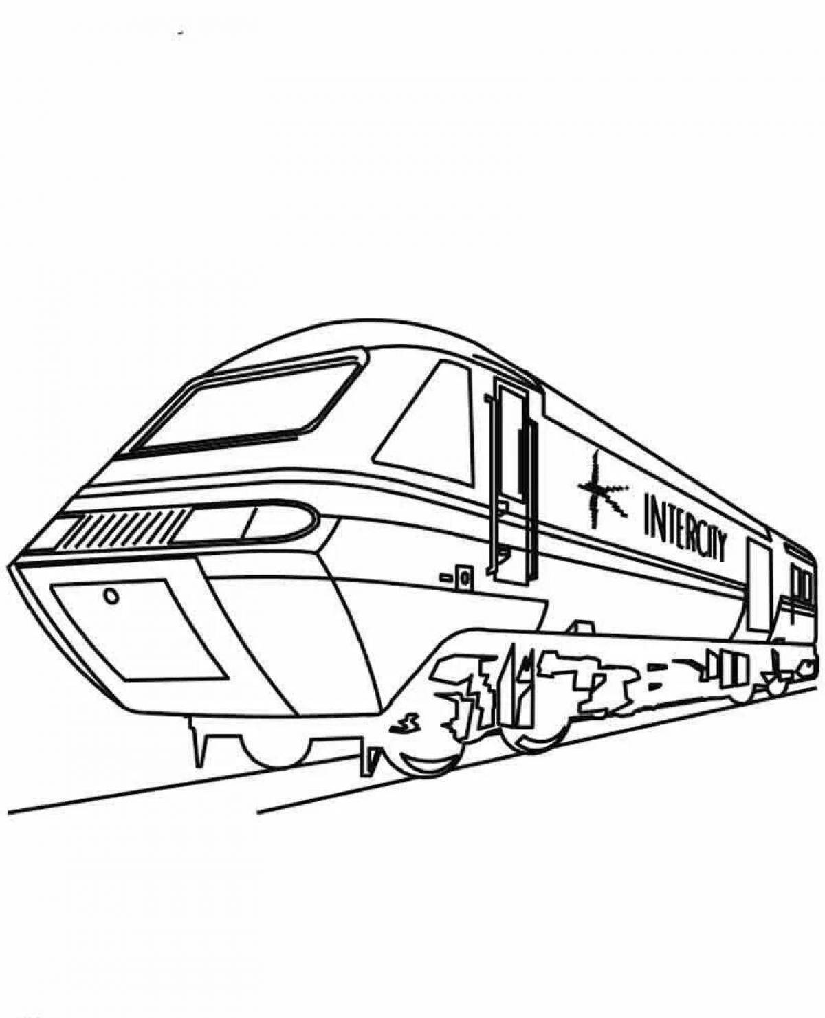 Coloring page for busy Russian trains