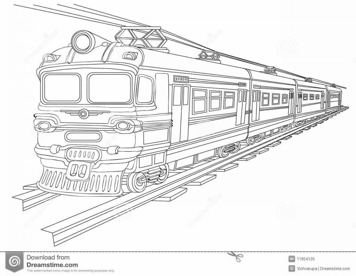 Coloring book exotic russian trains