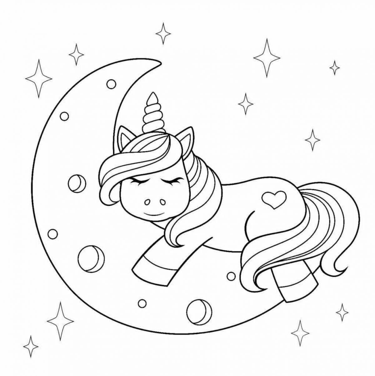 Radiant coloring page bunny unicorn