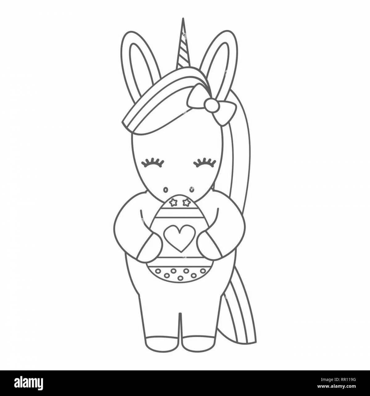 Magic coloring rabbit unicorn