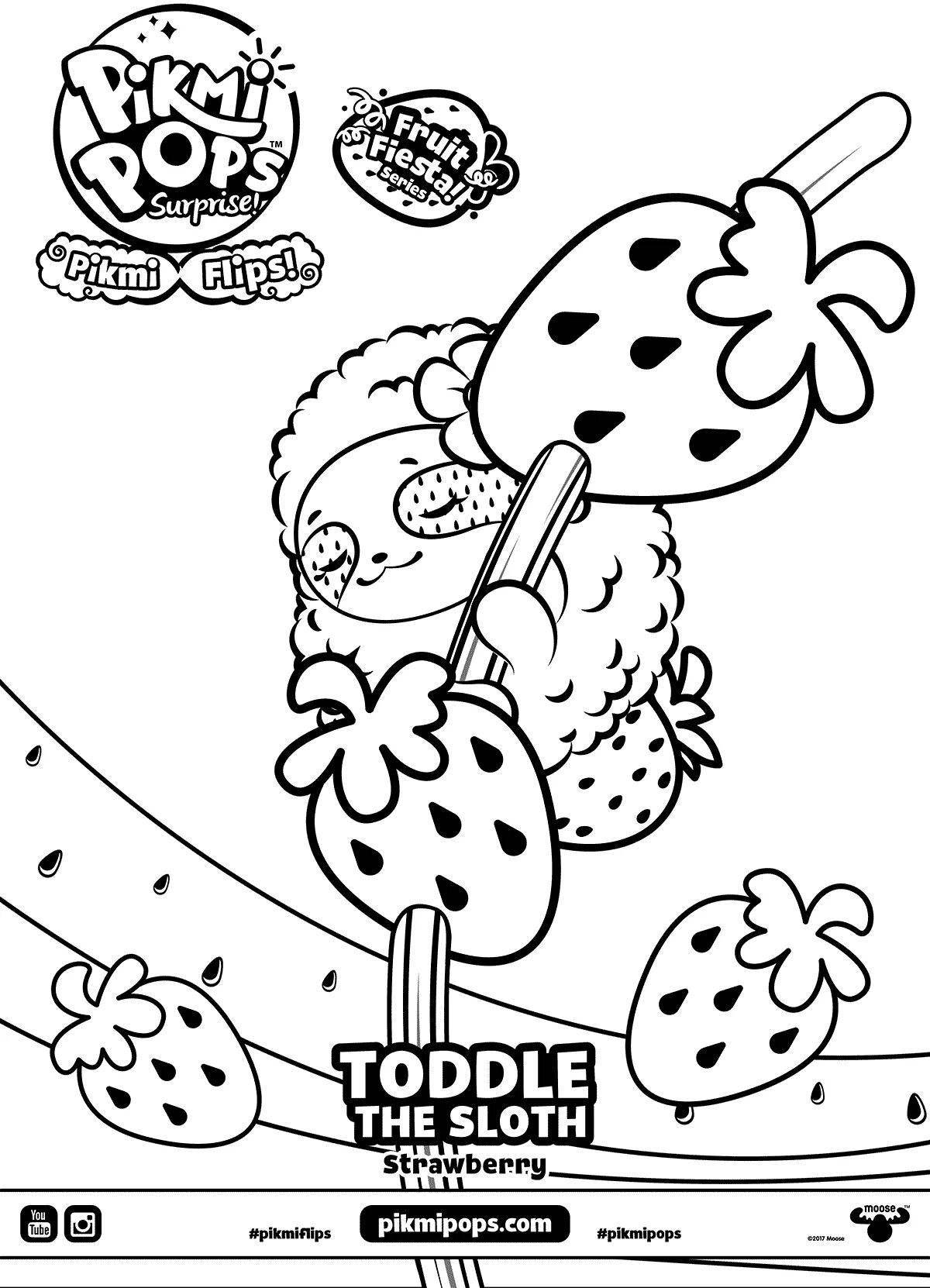 Vibrant pikmy pops coloring page